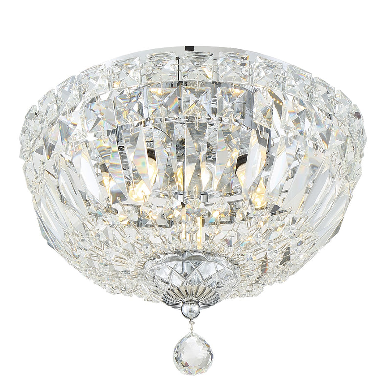 Crystorama ROS-A1003-CH-CL-MWP Three Light Flush Mount, Polished Chrome