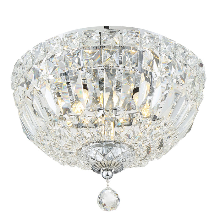 Crystorama ROS-A1003-CH-CL-MWP Three Light Flush Mount, Polished Chrome
