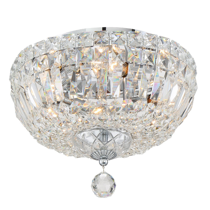 Crystorama ROS-A1004-CH-CL-MWP Four Light Flush Mount, Polished Chrome
