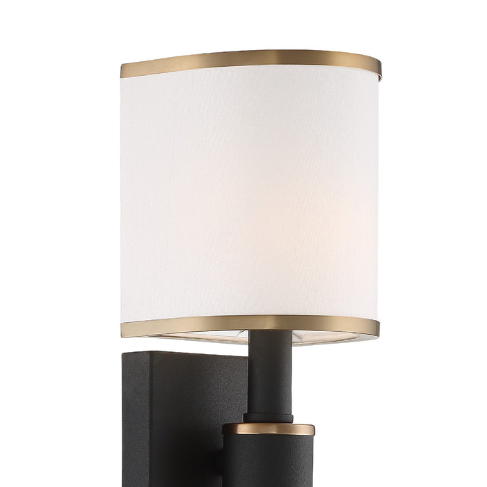 Crystorama SLO-A3601-VG-BF One Light Wall Sconce, Vibrant Gold + Black Forged