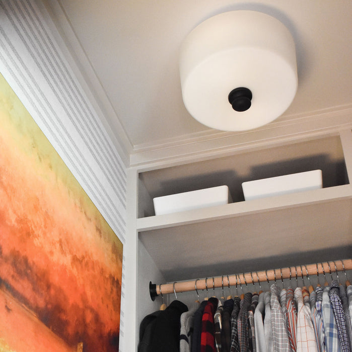 Crystorama TRA-A3302-BF Two Light Semi Flush Mount, Black Forged