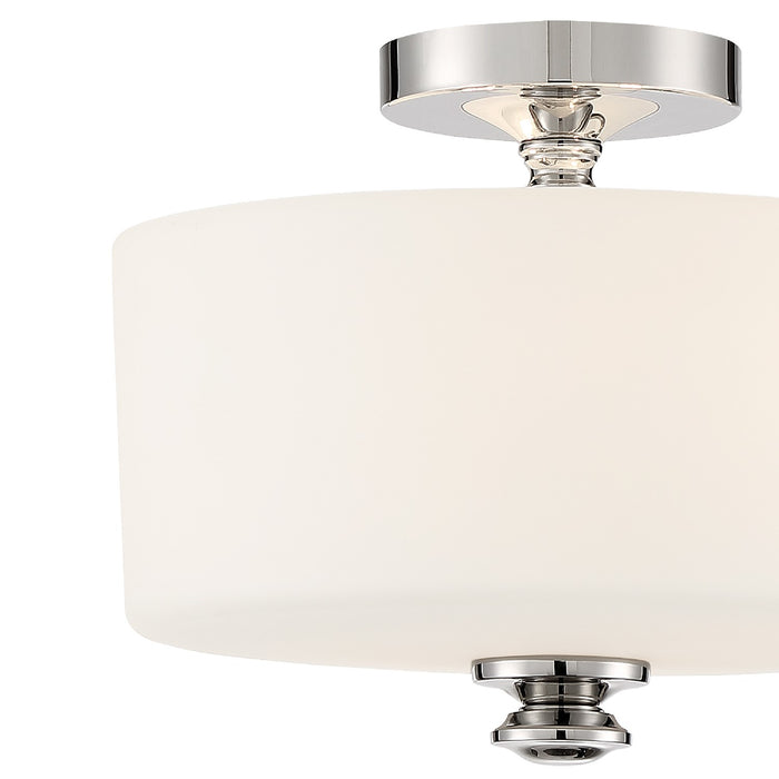 Crystorama TRA-A3302-PN Two Light Semi Flush Mount, Polished Nickel