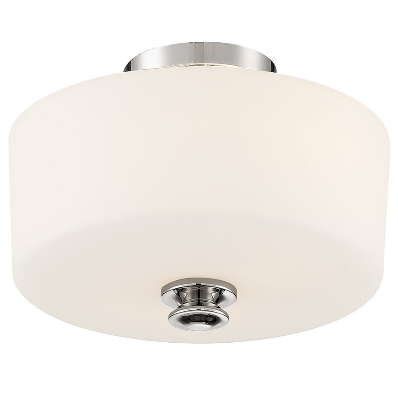 Crystorama TRA-A3302-PN Two Light Semi Flush Mount, Polished Nickel