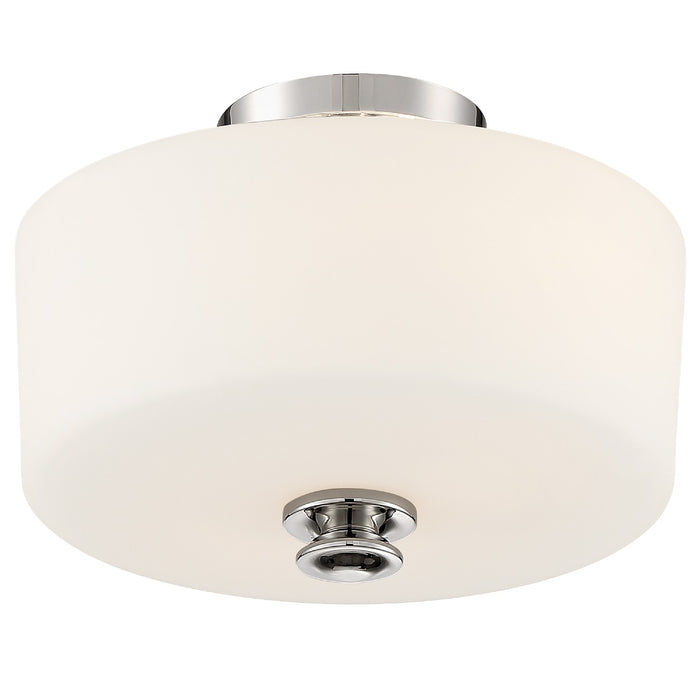 Crystorama TRA-A3302-PN Two Light Semi Flush Mount, Polished Nickel