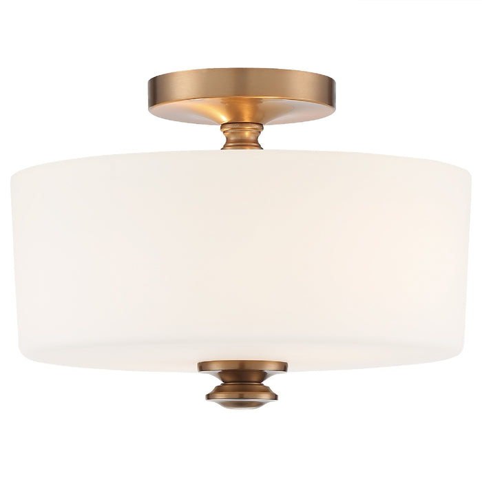 Crystorama TRA-A3302-VG Two Light Semi Flush Mount, Vibrant Gold