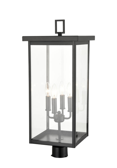 Millennium 42604-PBK Four Light Outdoor Post Lantern, Powder Coated Black