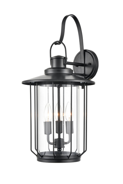 Millennium 2695-PBK Three Light Outdoor Wall Sconce, Powder Coated Black