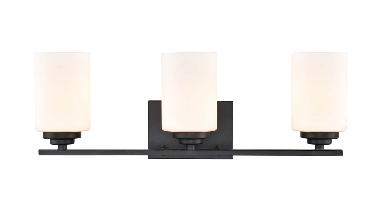 Millennium 3183-MB Three Light Vanity, Matte Black