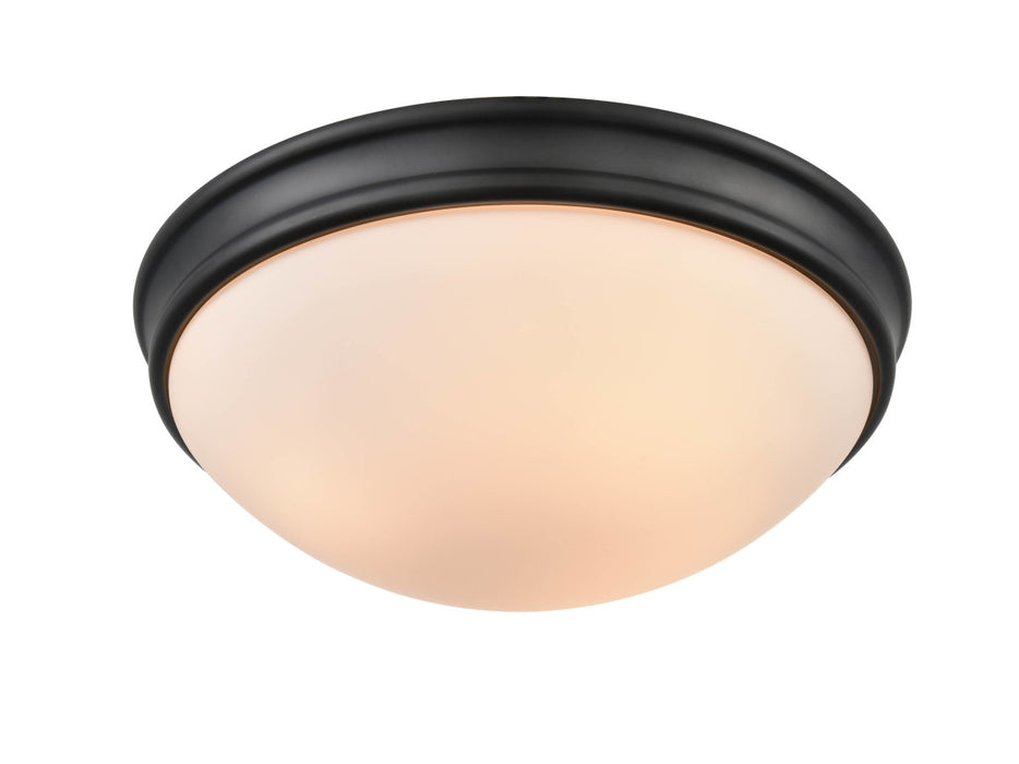 Millennium 5225-MB Three Light Flushmount, Matte Black
