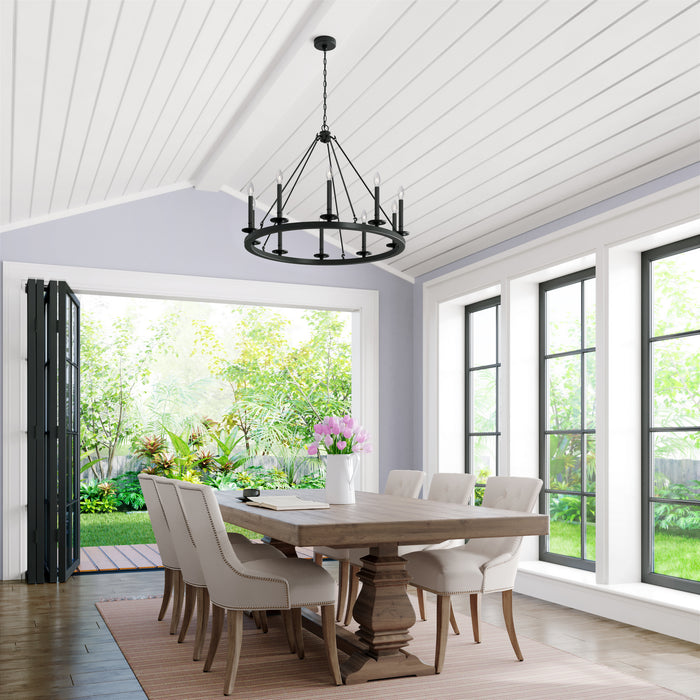 Millennium 46710-MB Ten Light Chandelier, Matte Black
