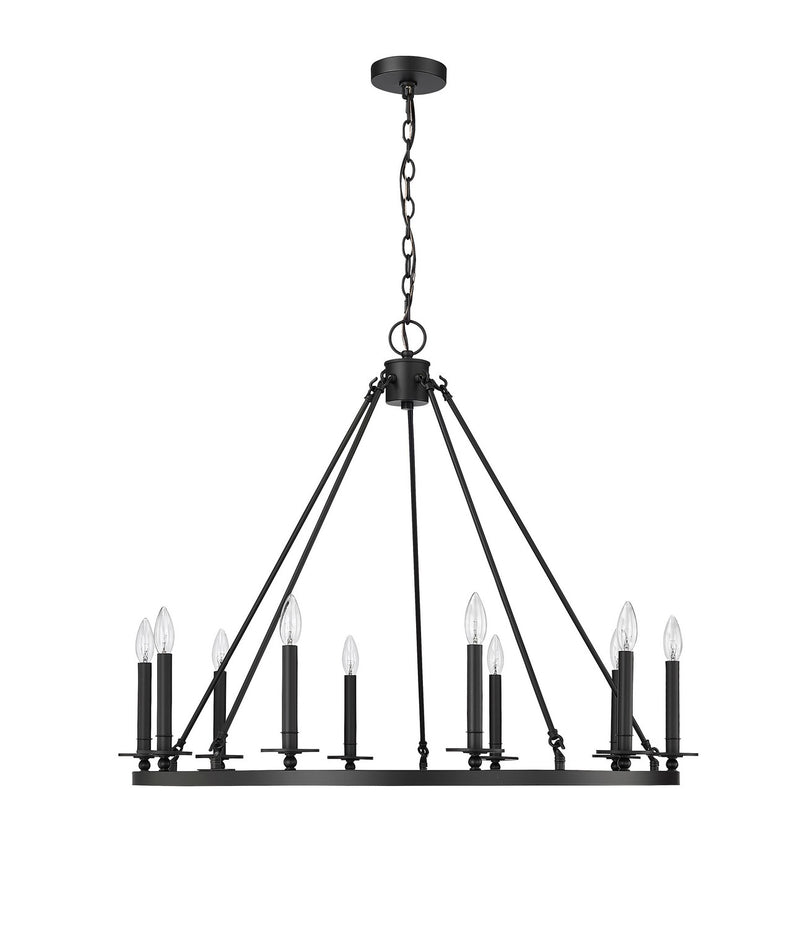 Millennium 46710-MB Ten Light Chandelier, Matte Black