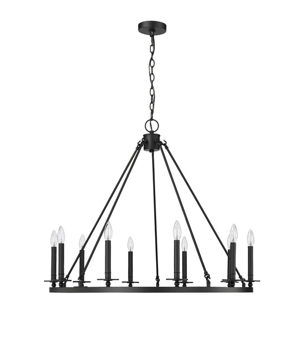 Millennium 46710-MB Ten Light Chandelier, Matte Black