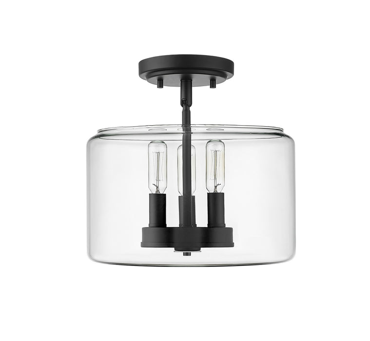 Millennium 46923-MB Three Light Semi-Flush Mount, Matte Black