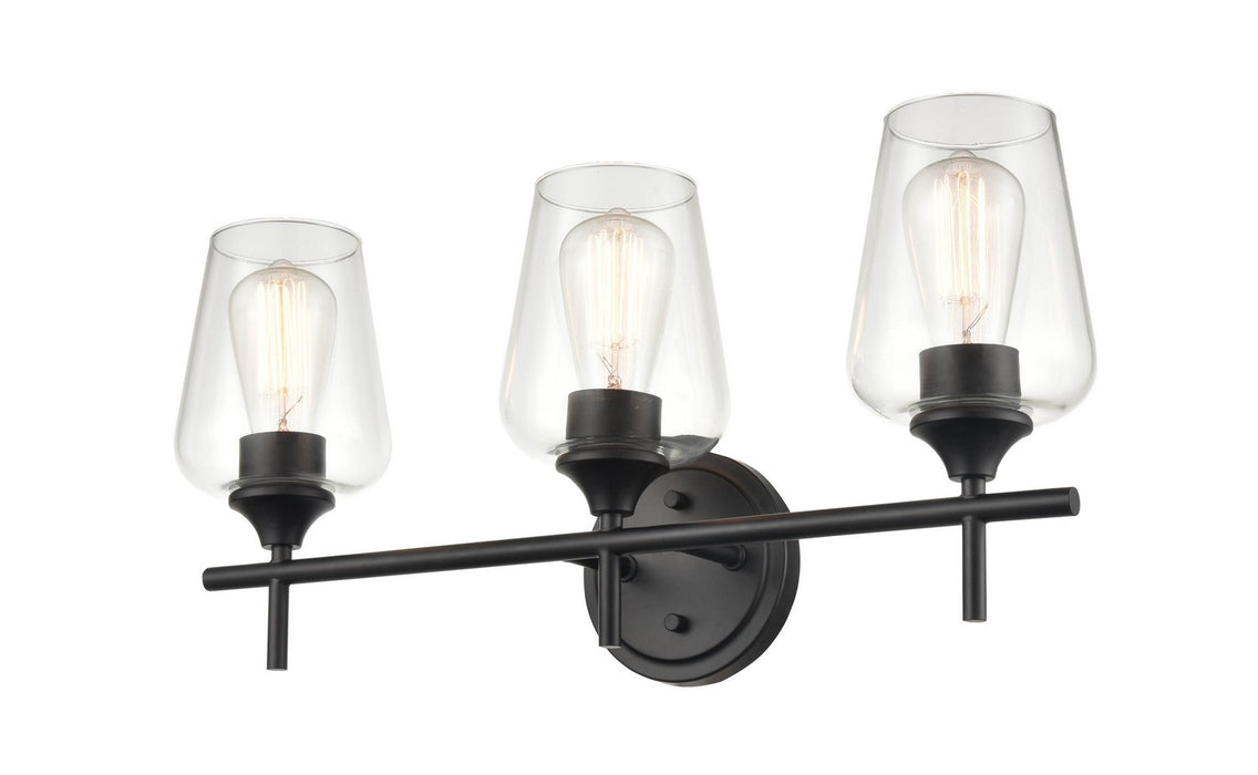Millennium 9703-MB Three Light Vanity, Matte Black