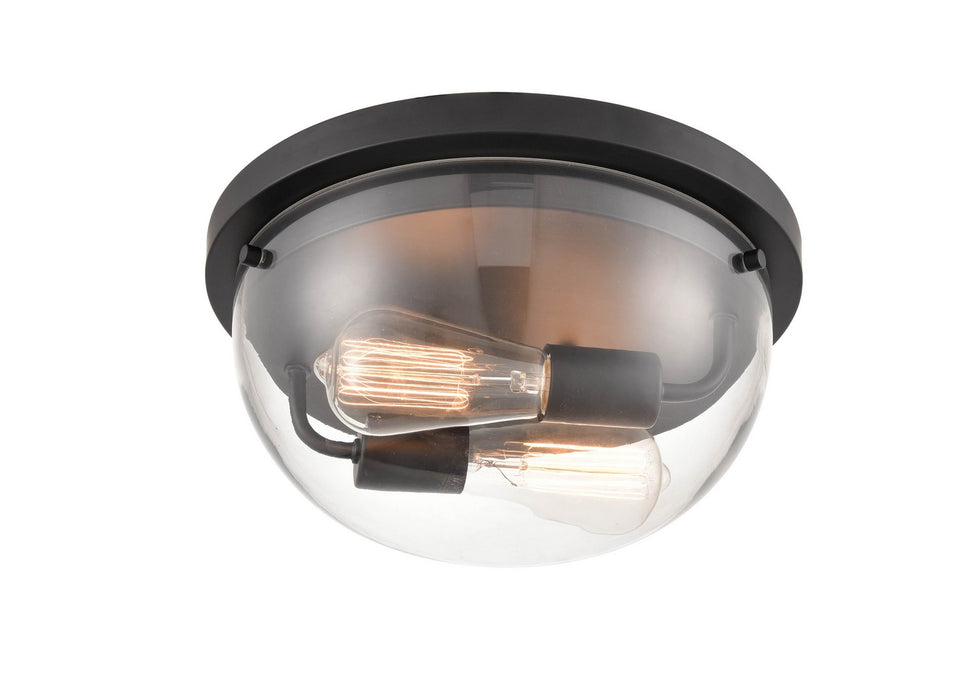 Millennium 9712-MB Two Light Flushmount, Matte Black