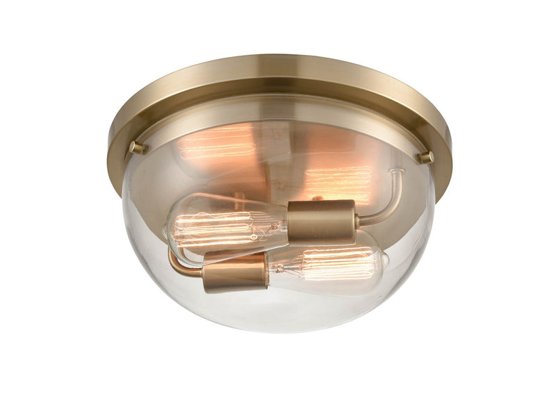Millennium 9712-MG Two Light Flushmount, Modern Gold