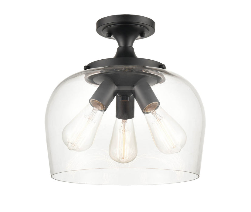 Millennium 9713-MB Three Light Semi-Flush Mount, Matte Black