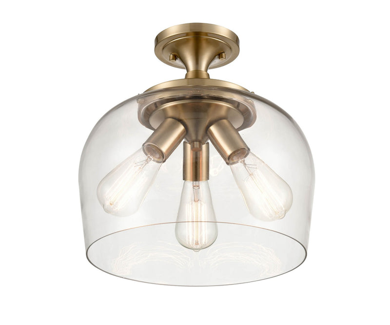 Millennium 9713-MG Three Light Semi-Flush Mount, Modern Gold