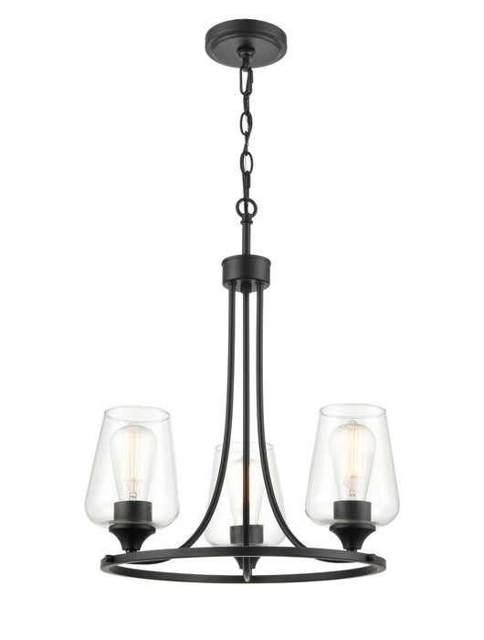 Millennium 9723-MB Three Light Chandelier, Matte Black
