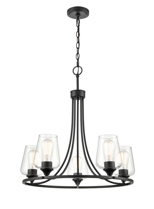 Millennium 9725-MB Five Light Chandelier, Matte Black
