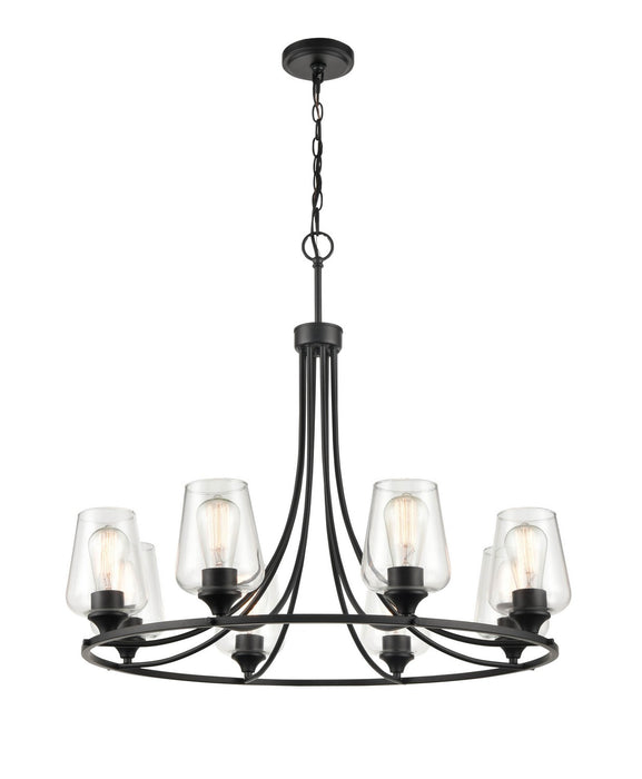Millennium 9728-MB Eight Light Chandelier, Matte Black