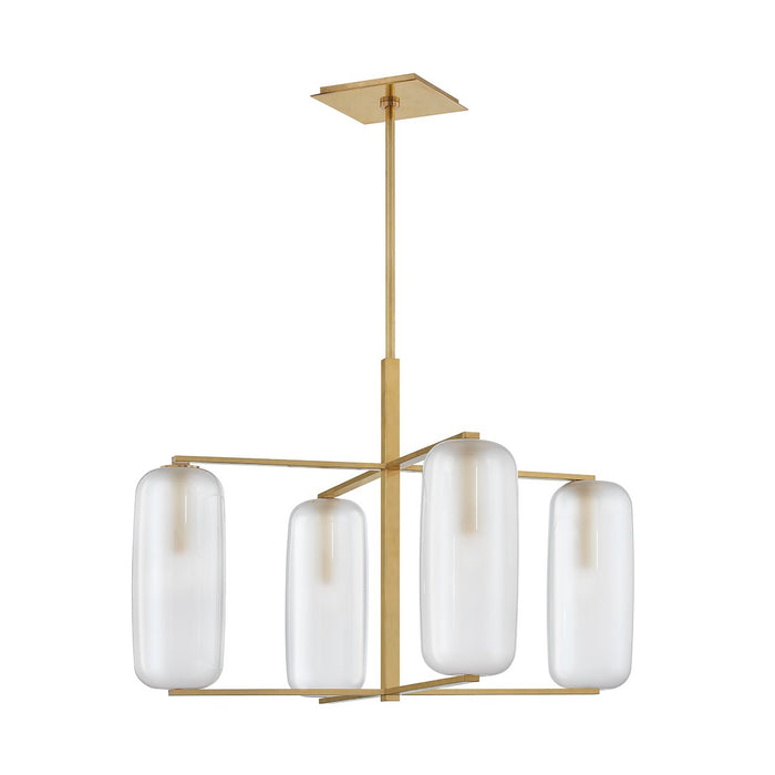 Hudson Valley 3474-AGB Four Light Chandelier, Aged Brass