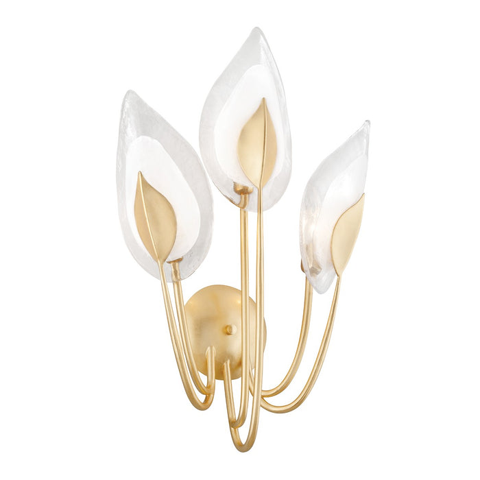Hudson Valley 4803-GL Three Light Wall Sconce, Gold Leaf
