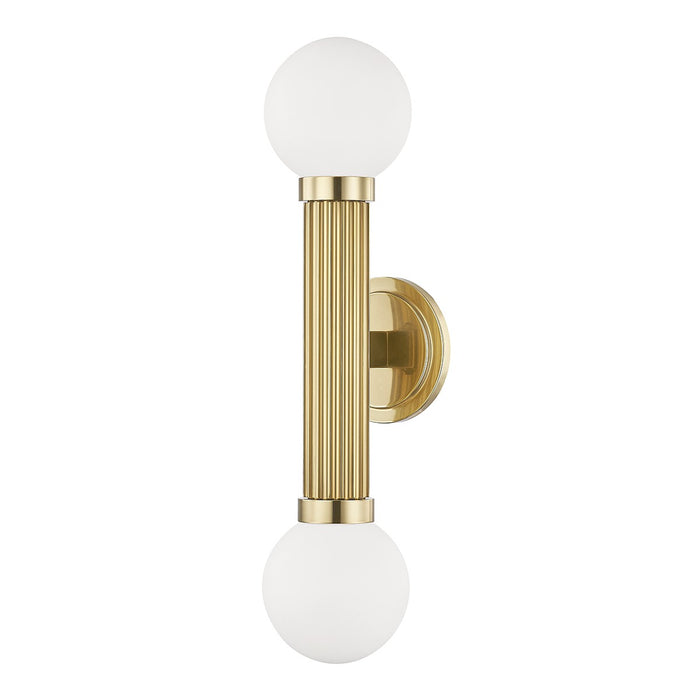 Hudson Valley 5102-AGB Two Light Wall Sconce, Aged Brass
