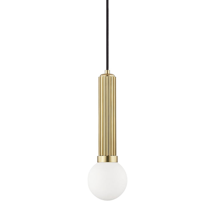 Hudson Valley 5104-AGB One Light Pendant, Aged Brass