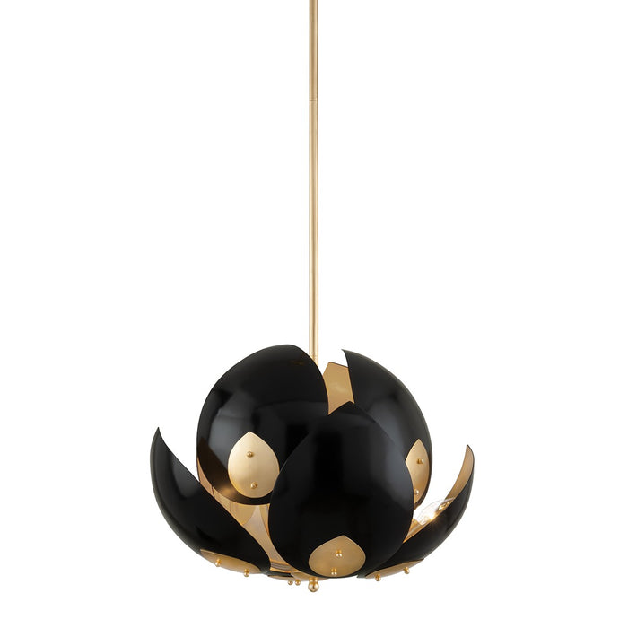 Hudson Valley 5708-GL/BK Eight Light Chandelier, Gold Leaf/Black