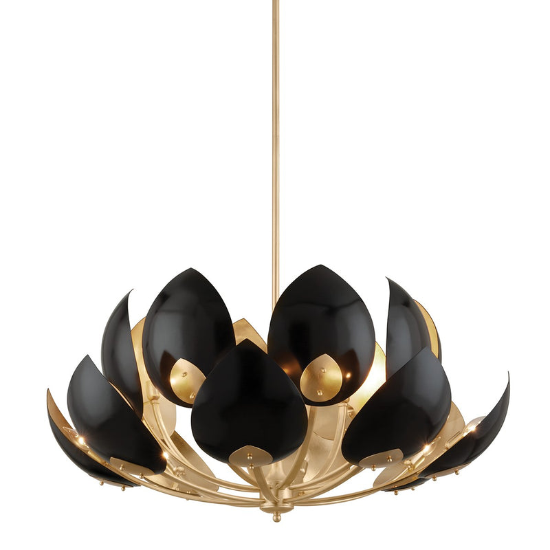 Hudson Valley 5739-GL/BK 16 Light Chandelier, Gold Leaf/Black