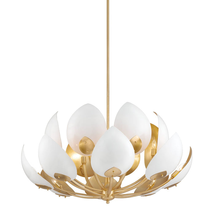 Hudson Valley 5739-GL/WH 16 Light Chandelier, Gold Leaf/White