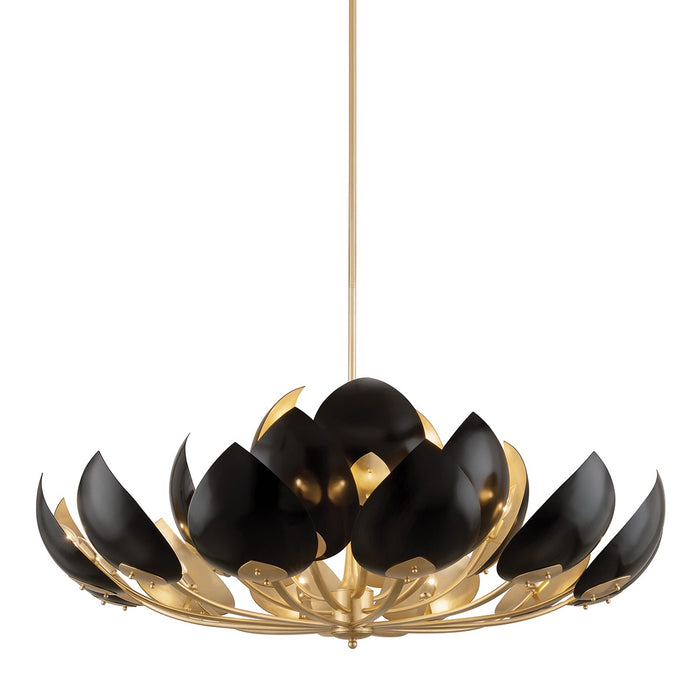 Hudson Valley 5754-GL/BK 21 Light Chandelier, Gold Leaf/Black