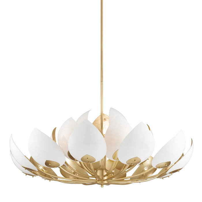 Hudson Valley 5754-GL/WH 21 Light Chandelier, Gold Leaf/White