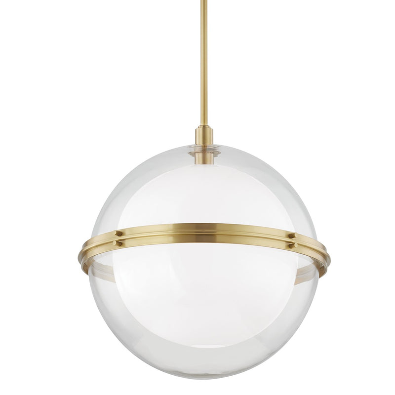 Hudson Valley 6522-AGB One Light Pendant, Aged Brass