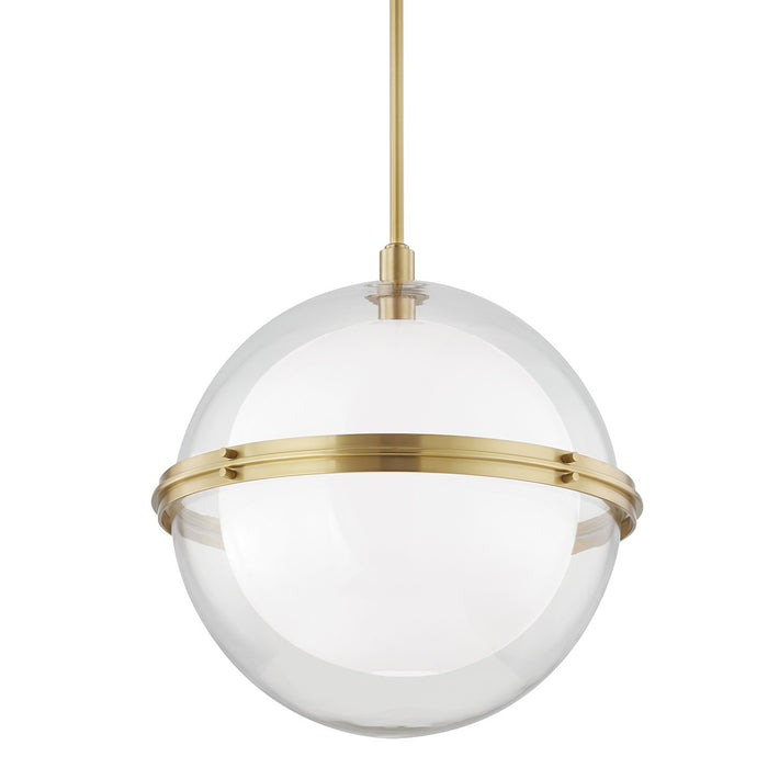 Hudson Valley 6522-AGB One Light Pendant, Aged Brass
