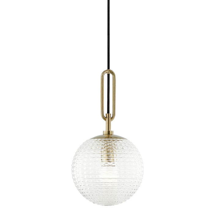 Hudson Valley 7110-AGB One Light Pendant, Aged Brass