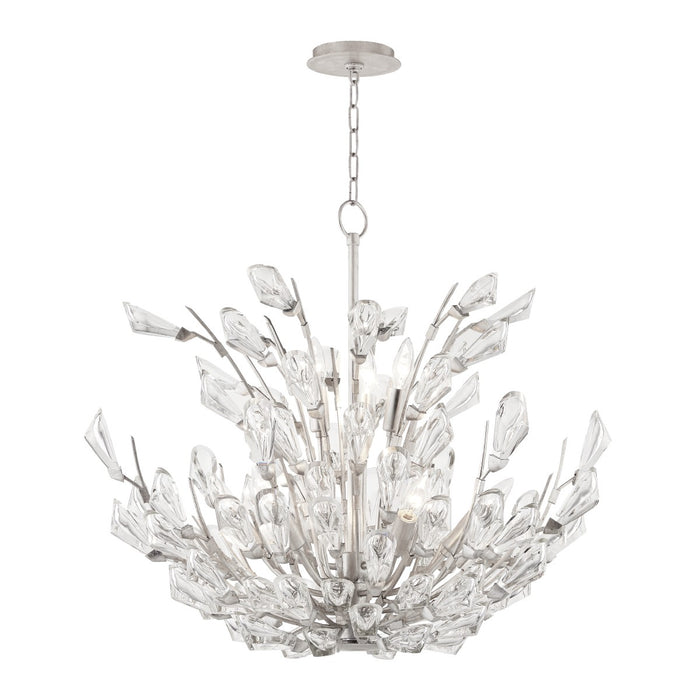 Hudson Valley 7228-SL Nine Light Chandelier, Silver Leaf
