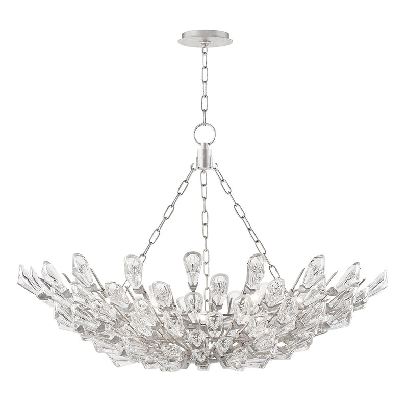 Hudson Valley 7240-SL 12 Light Chandelier, Silver Leaf