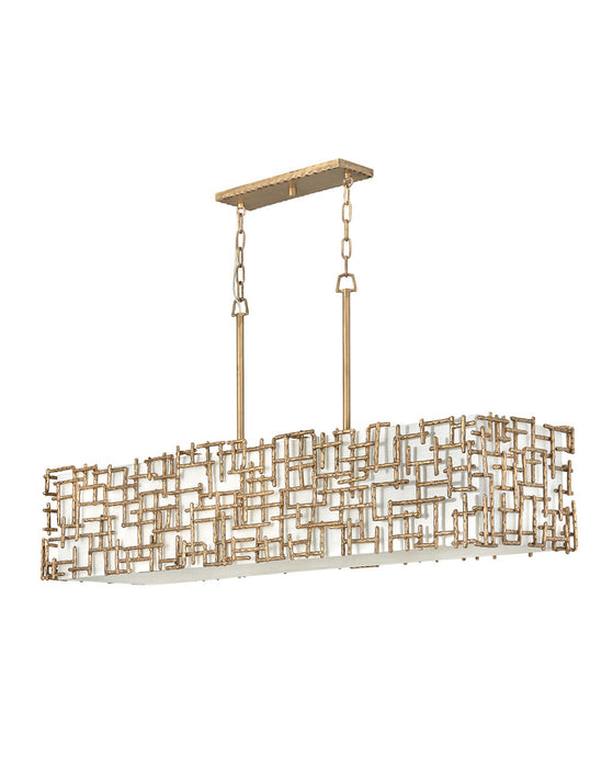 Fredrick Ramond FR33105BNG LED Linear Chandelier, Burnished Gold