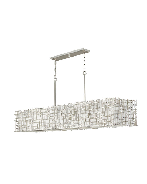 Fredrick Ramond FR33109SLF LED Linear Chandelier, Silver Leaf