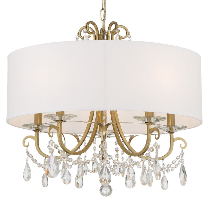Crystorama 6625-VG-CL-S Five Light Chandelier, Vibrant Gold