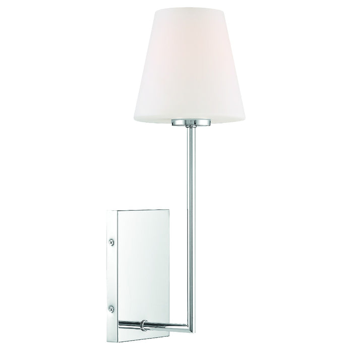 Crystorama LEN-250-OP-CH One Light Wall Sconce, Polished Chrome