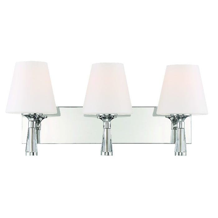Crystorama RAM-A3403-PN Three Light Bathroom Vanity, Polished Nickel