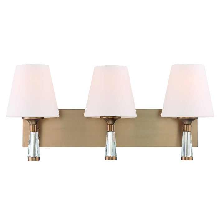 Crystorama RAM-A3403-VG Three Light Bathroom Vanity, Vibrant Gold