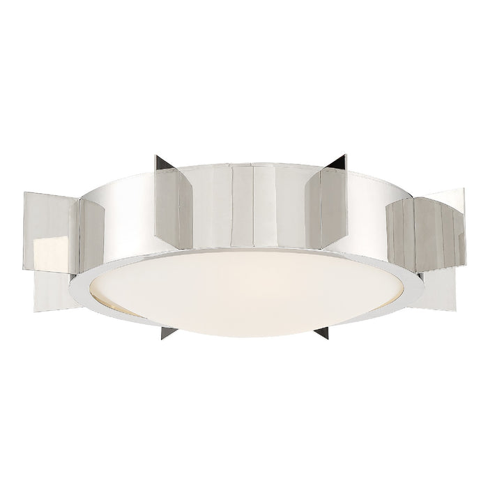 Crystorama SOL-A3103-PN Three Light Flush Mount, Polished Nickel