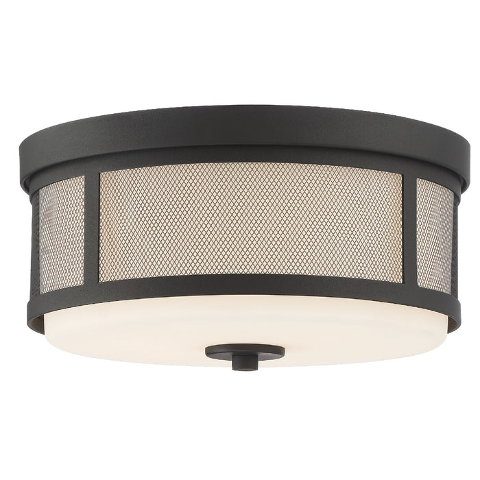 Crystorama TRV-A3802-BF Two Light Flush Mount, Black Forged