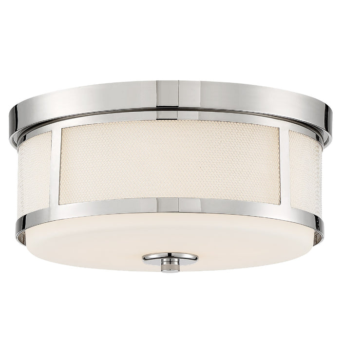 Crystorama TRV-A3802-PN Two Light Flush Mount, Polished Nickel