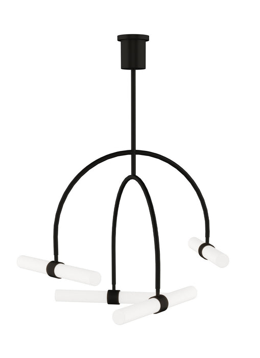Visual Comfort Modern 700CLM4B-LED930 LED Chandelier, Nightshade Black