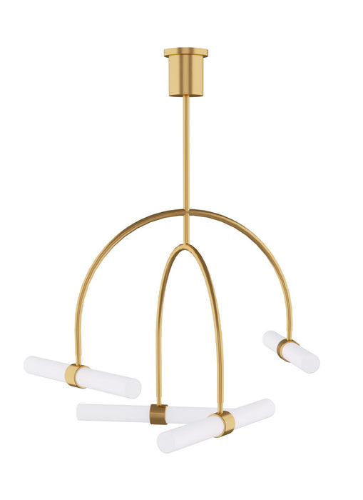 Visual Comfort Modern 700CLM4NB-LED930 LED Chandelier, Natural Brass